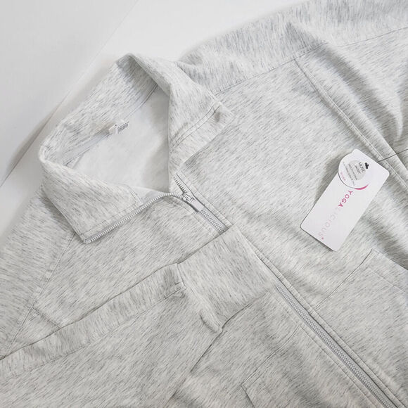 Yogalicious Scuba Muse Active Zip Up Sweatshirt Jacket Gray Women's SZ S - NWT - Picture 1 of 7
